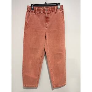 Madewell's Effortlessly Chic Peach Balloon Elastic Waist Denim Pants in Size s